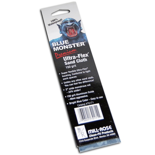 Blue Monster Mill Rose Blue Monster Ulta-Flex 8 in. L X 2 in. W 150 Grit Aluminum Oxide Sanding Cloth 10 pk 70171 - main